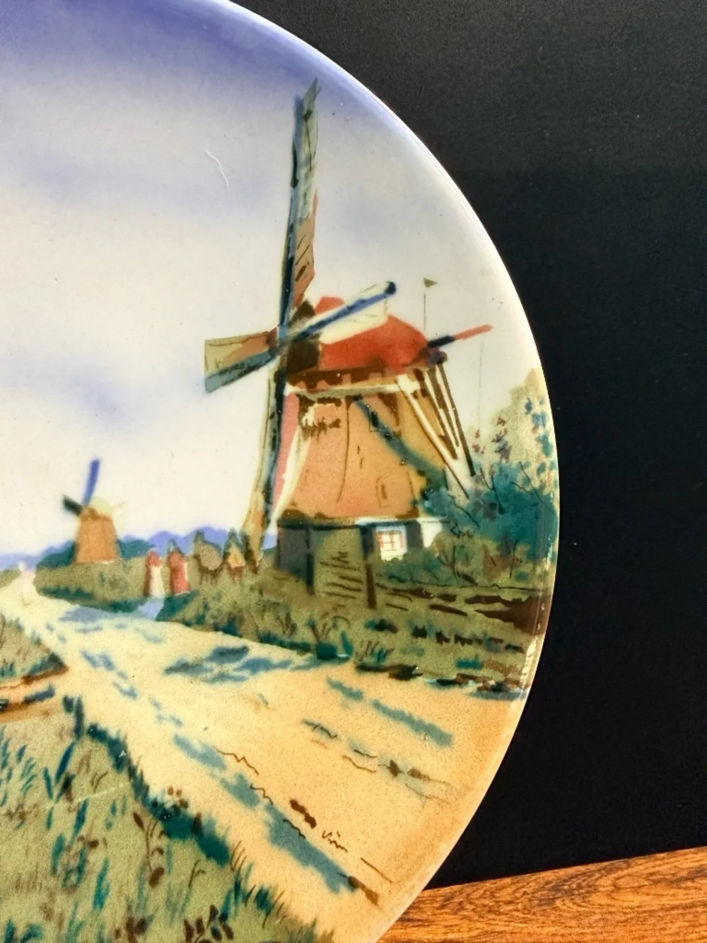 Decorative Wall Plate with Windmill